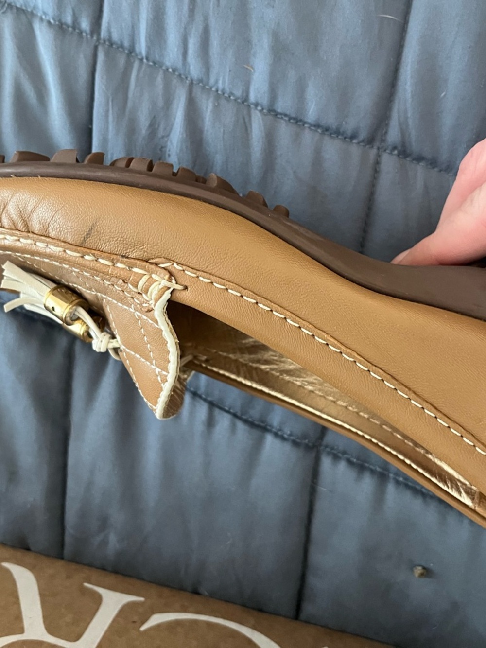 Marc Joseph Camel/Tan Leather Tassel Loafers for Women - Picture 5 of 6